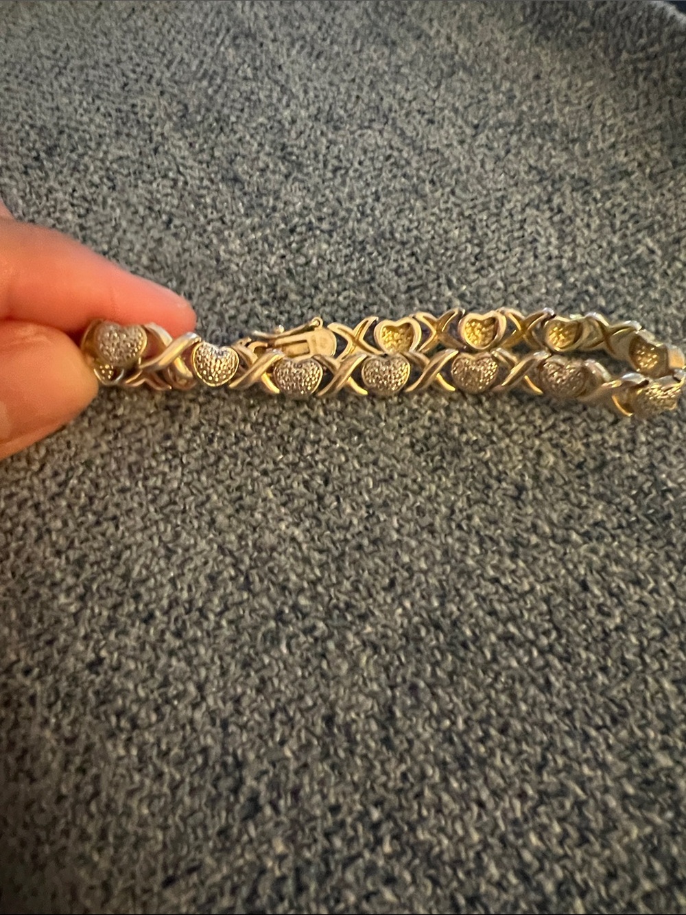 Macy's Gold-Tone Heart and X Link Bracelet